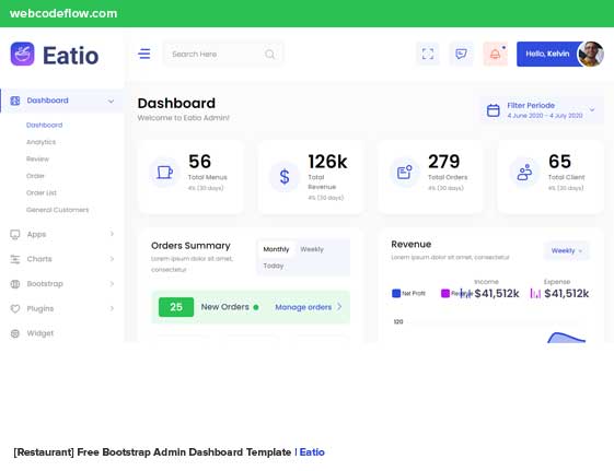 Free-Bootstrap-Admin-Dashboard-Template-Eatio