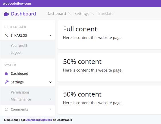Dashboard-Skeleton-Bootstrap-4